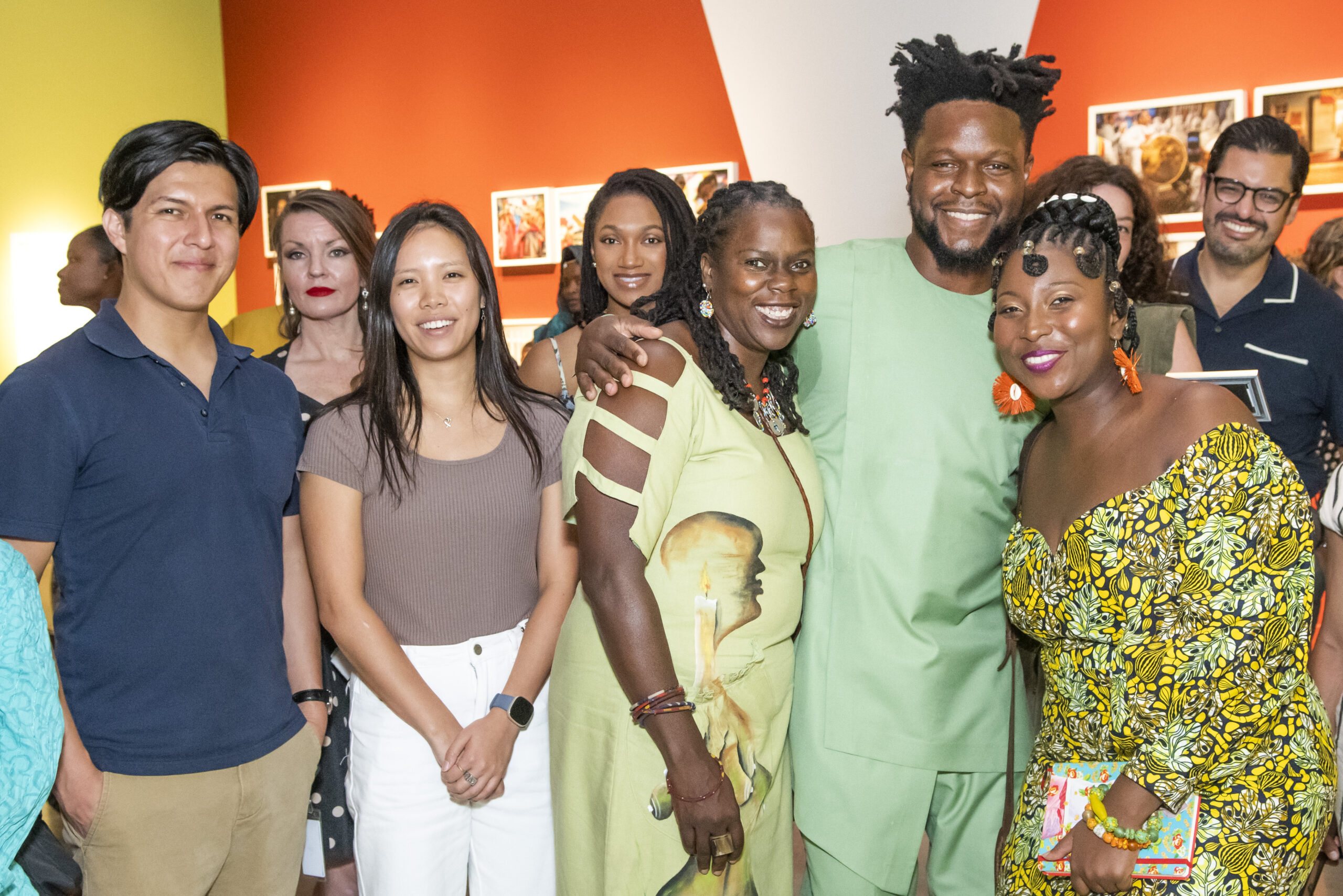Young professionals at Sanctury exhibition opening.
