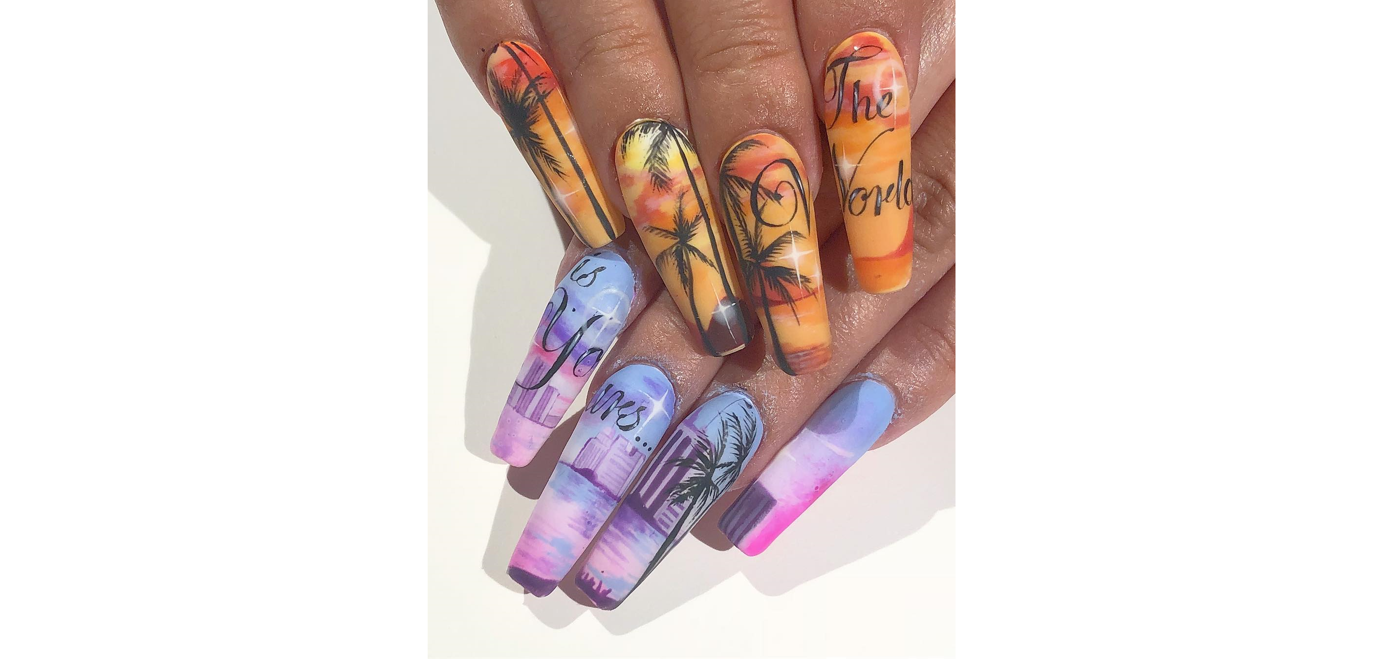 Nail design that reads 