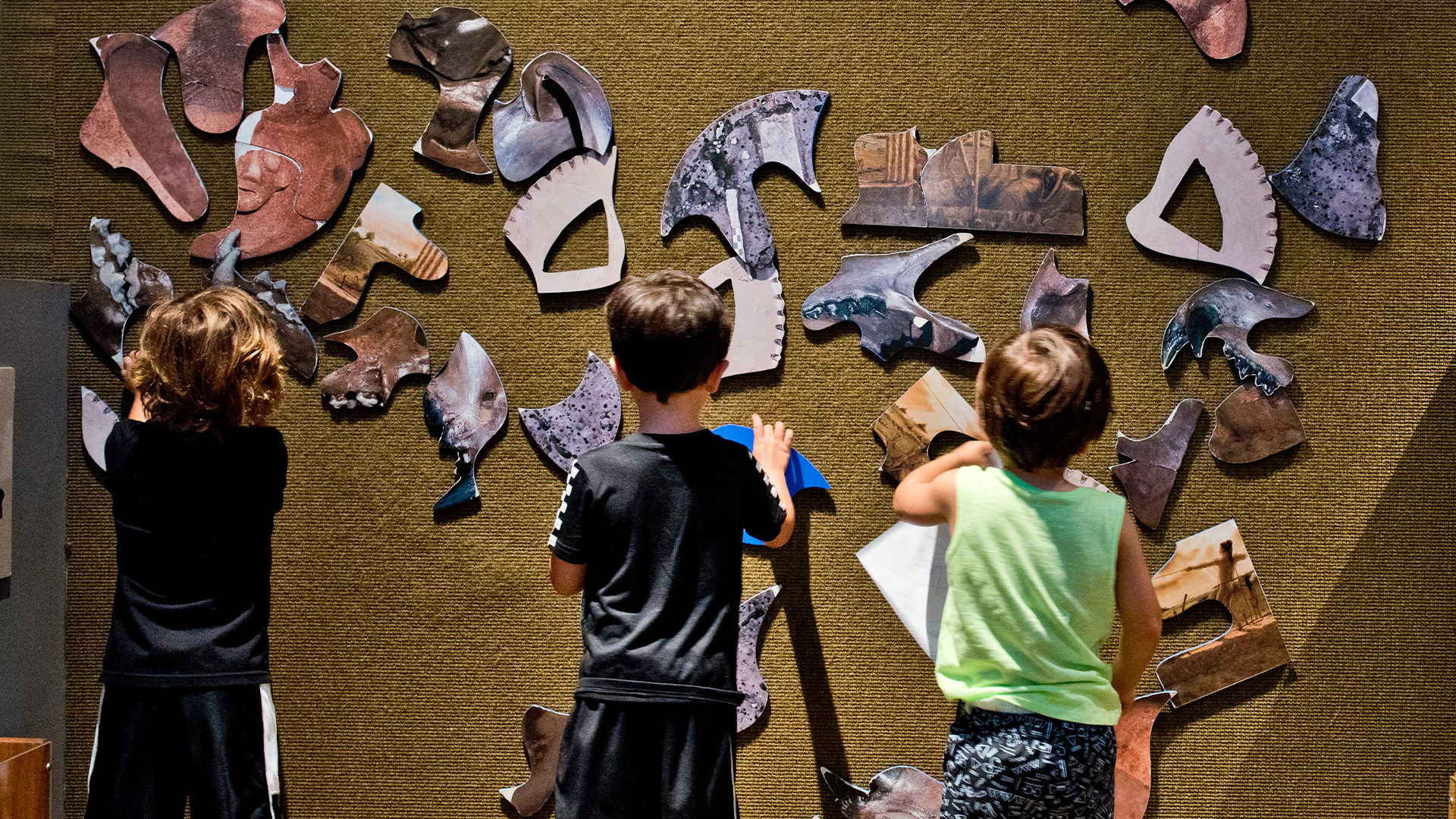 Children playing with puzzles.